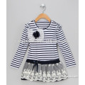 2014 new girls navy stripe dress back to school dress Back to school clothes